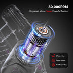 Cordless Vacuum Cleaner for Home, 80,000PRM Powerful 4 in 1 Lightweight Stick Vacuum with 2 Adjustable Suctions, Max 40 Mins Runtime, 2600mAh Rechargeable Vacuum Cleaners (Afterglow Red)
