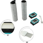 5PCS Vacuum Attachments For Bissell For CrossWave 3831 HF2 3845 3847 3848 No. B0555, 1637755, 1632973, Roller Brush, Washable Filter, Floor Scrubber Brush, Wet Dry Vacuum Accessories