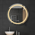 LTSRLL Frameless Illuminated LED Bathroom Wall Mirror with Touch, Demister Pad and Dimmable Lights & 3 Colors for Makeup Shaving and Bath Vanity IP44(Translucent,70cm/27.5in)