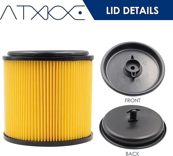 ATXKXE VCFS Replacement Filter for Vacmaster Standard Cartidge Filter and Retainer, 2pack