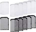 12Pcs Aquarium Filter Bags Fish Tank Mesh Media Filter Bags Carbon Filter Bags Net Bag with Zipper for Charcoal Pelletized Remove Activated Carbon, Biospheres, Ceramic Rings, Black and White