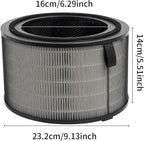 Air Filter, Compatible For Philips, Air Purifiers AC0950/10 AC0951/13 AC0820/10 AC0830 AC0650/10 AC0651/10 AC3210 AC3220 AC4220(FY0194)