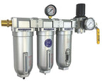1/2" NPT Industrial (4-Stage) Moisture Removing Particulate Filter and Oil Removing Coalescing Filter and Desiccant Air Dryer and Air Pressure Regulator