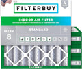 Filterbuy 25x25x4 Air Filter MERV 8 Essential Dust & Allergy Defense (4-Pack), Electrostatic Pleated HVAC AC Furnace Filters Replacement, Made in USA (Actual Size: 24.50 x 24.50 x 3.63)