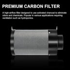 ATOUR 4 Inch Air Carbon Filter with Australian Virgin Charcoal – Odor Control. Built-in 5.5" Quiet Fan with Speed Control, for Inline Duct Fans & Grow Tents. Includes Vent Cover + Pre-Filter 4"x13.4"