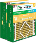 Filterbuy 21x21x5 Air Filter MERV 11 Superior Pet & Allergy Defense (2-Pack), Electrostatic Pleated HVAC AC Furnace Filters Replacement for Rheem, Ruud, & Protech (Actual Size: 20.63 x 20.63 x 4.38)