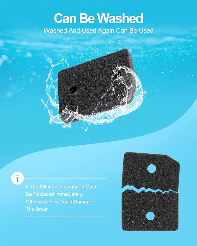 9164761 Foam Filter Replacement for All Miele T1 Heat Pump Tumble Dryers TMB540WP TKS850WP TKG840WP TKS650WP TKB150WP TKG450WP TCJ680WP TCE520WP Parts (5)
