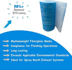 Paint Booth Exhaust Fiberglass Filter Roll, Blue/White Paint Arrestor for Spray Booth (30" x 100ft)