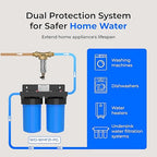 Waterdrop Spin Down Sediment Filter, Backwash Whole House Water Filter System for Well Water, 50 Micron+200 Micron, 1" MNPT + 3/4" FNPT + 3/4" MNPT, Traps Sand, BPA Free