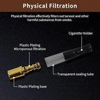 Cigarette Filters Gold Plating 10pcs Cigarette Holder Reusable Clean Tar Tobacco Filter with Multi-Filtering for Standard Size Cigarettes Ø8mm,Slim Cigarettes Ø6mm and Ø5mm
