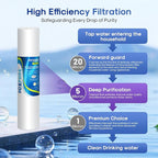 ICEPURE 5 Micron 20" x 4.5" Whole House Sediment Water Filter, 20 Inch Water Filter Replacement Cartridge Compatible with FPMB5-20, SP-DD-5005-20BB, FP25B, AP810-2, 155358-43, SDC-45-2005, 4 PACK