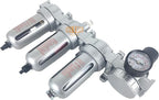1/4" NPT MID FLOW 4 Stages Filter Coalescing Desiccant Dryer Regulator System For Compressed Air Lines, Poly Bowls, Great For Paint Spray And Plasma Cutter (AUTO DRAIN)
