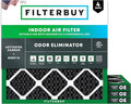 Filterbuy 20x20x1 Air Filter MERV 10 Odor & Allergy Defense with Activated Carbon (4-Pack), Electrostatic Pleated HVAC AC Furnace Filters Replacement, Made in USA (Actual Size: 19.50 x 19.50 x 0.75)