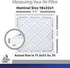 Filter King 18x22x1 Air Filter | 4-PACK | Carbon MERV 8 HVAC Pleated A/C Furnace Filters | MADE IN USA | Actual Size: 17.5 x 21.5 x .75"
