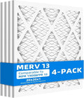 (4-Pack) 20x20x1 Furnace Air Filters, MPR 1900 & FPR 10, MERV 13 Pleated Air Filter (Actual Size: 19.75" x 19.75" x 0.75")