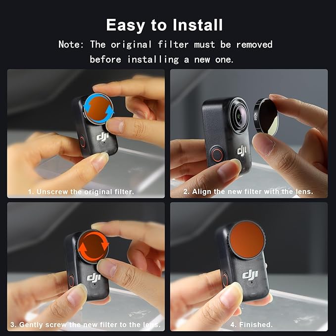 Haoge Filter Set for DJI Osmo Nano,Includes CPL,ND16, Black Diffusion 1/4, Osmo Nano Accessories, Ultra Slim Aluminum Frame HD Optical Glass with Screen Protector