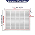 25"W x 20"H [Duct Opening Size] Steel Return Air Filter Grille - Removable Face/Door for 1 inch Filters -HVAC Vent Cover Grill - White [Outer Dimensions: 27 5/8"W X 22 5/8"H]