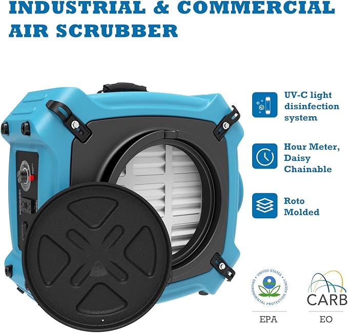 ALORAIR PureAiro HEPA Max 870 Air Scrubber 3-Stage Filtration Negative Machine Air Scrubber | Professional Water Damage Restoration for Air Cleaner |（Pack of 5）
