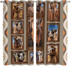 2 Panel Kitchen Cafe Curtains, Desert Camels Sunlight Filtering Nature Air Through, Home Decor Window Covering Tier Curtains for Living Room 80W x 63L inch Western Wildlife Brown Animals Country