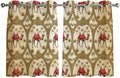 2 Panel Kitchen Cafe Curtains, Brown Desert Camels Sunlight Filtering Nature Air Through, Home Decor Window Covering Tier Curtains for Bedroom Living Room Tropical Date Coconut Trees Cords Leaves