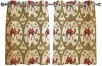 2 Panel Kitchen Cafe Curtains, Brown Desert Camels Sunlight Filtering Nature Air Through, Window Decor Tier Curtains for Living Room 104W x 52L inch Tropical Date Coconut Trees Cords Leaves
