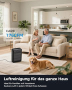 Slevoo Air Purifier for Home Large Room, H13 True HEPA Filter Air Purifiers & 3 × pre-filters for Bedroom,Office,Living Room,Covers Up to 1991.3 ft²,CADR 326m³/h (Black)