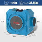 800CFM Hepa Air Scrubber with 3-Stage Filtration, Stackable Negative Air Machine, Commercial Air Purifier with MERV-10/HEPA/Carbon Filters for Water Damage, Construction, Industrial and Home Use