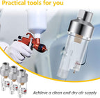 Honoson 3 Pcs 3 Pcs Airbrush In-line Water Trap Mini Air Filter Connect Separator for Connects Directly Onto Airbrushes and Hoses with 1/8 Bsp Threads