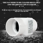 18W 12V Duct Extractor Fan 2” 50mm with 20mm PVC Pipe Interface 32 CFM Air Circulation Vent Blower for Heating Cooling Greenhouse (Color : Not Adjustable Speed, Size : 50mm/20mm)