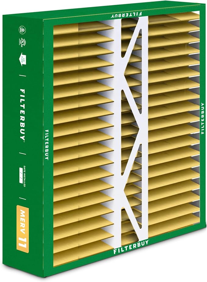 Filterbuy 20x20x5 Air Filter MERV 11 Superior Pet & Allergy Defense (3-Pack), Pleated HVAC AC Furnace Filters for Honeywell FC100A1011, Lennox X0585, and More (Actual Size: 19.63 x 19.88 x 4.38)