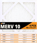 Tiger Tough MERV 10 Air Filters, 10x11x1 – MPR 1000 Pleated HVAC AC Furnace Filter Replacement, Pack of 4