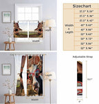 Farm Cows Kitchen Curtains 45 Inch Length, Short Cafe Window Curtains Tab Top, Farmhouse Barn Funny Animals Butterfly Light Filtering Window Treatments Tier Drapes 27.5"x45" 2 Panel