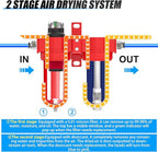 1/2" NPT Aluminium Air Drying System, Coalescing Filter, Desiccant Dryer and Air Regulator, Manual Drain, with 150 PSI Gauge and Valve Shut Off Switch for Plasma Cutter and Paint Spray