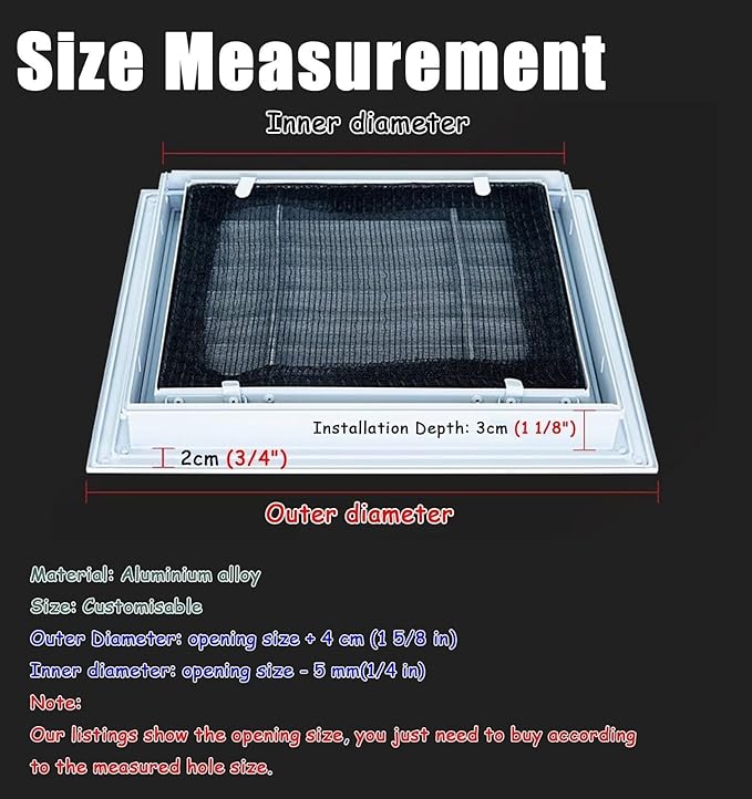 Louvered Vent/Access Panel, Decorative Removable Grille Filters Covers with Mesh Cover, Wall and Ceiling Inspection Service Door Loft Hatch(45x50cm/17.7x19.7in)