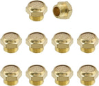 Wealrit 10 PCS Pneumatic Exhaust Mufflers, 1/8" Male Thread Hex Copper Air Muffler Silencer, 0.41" Length Industrial Muffler Filter Air Line Fitting for Compressed Air Systems, Valves, Cylinders
