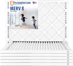 Filters Fast 12x12x1 Air Filter MERV 8, 1" AC Furnace Air Filters, Made in the USA, Actual Size: 11.75"x11.75”x0.75”, 6 Pack