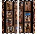 2 Panel Kitchen Cafe Curtains, Desert Camels Sunlight Filtering Nature Air Through, Home Decor Window Covering Tier Curtains for Living Room 80W x 63L inch Brown Wildlife Farmhouse Animals Rustic