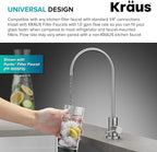KRAUS Purita 2-Stage Carbon Block Under-Sink Water Filtration System with Digital Display Monitor, FS-1000, White