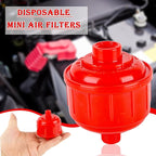 12 Pcs Disposable Mini Air Water Filters Red Air Line Filter Paint Gun Filter Removes Moisture Separator Standard 1/4 Inch Threads for Most Spray Guns and Air Tools