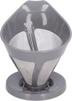 Coffee Strainer Stainless Steel Fine Mesh Pour Over Coffee Dripper Hand Drip Filter Cone for Home Office Travel Camping Portable Reusable Easy Clean Dishwasher Safe (Grey)
