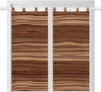 Brown Western Bathroom Curtains 63 Inch Length, Window Curtains Tab Top, Vintage Farmhouse Wood Barn Door Light Filtering Window Treatments Drapes 52"x63" 2 Panel