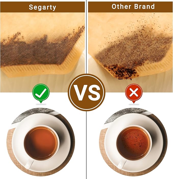 Segarty Cone Coffee Filters, 400 Count Natural Brown Paper #2 Coffee Disposable Cone Filters for Better Tasting Brewing Pour Over Dripper