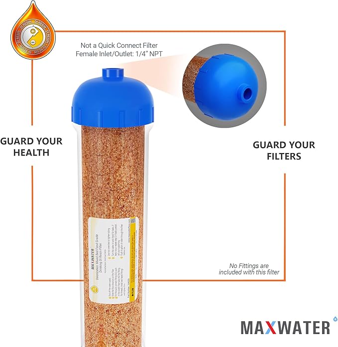 Max Water Mixed Bed Ion Exchange RODI Aquarium Filter Resin Replacement Cartridge, Compatible with 10" Reverse Osmosis Water Filtration System