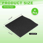 Fan Replacement Filters 4 Pcs Fan Filter Foam Sponge (6" x 6" x 0.39", 50ppi) - Breathable, Soft for Air Compressors Inverter Chassis Vacuum Cleaners