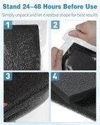 Pawfly Aquarium Filter Media Pad for Fish Tank Filters Aquarium Filter Media Sponge Filter Floss Roll for Sumps Ponds Hydroponics Black Foam Floss for Water Filtration, 36" L x 12" W