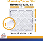 Filter King 21x21x1 Air Filter | 6-PACK | MERV 13 HVAC Pleated A/C Furnace Filters | MADE IN USA | Actual Size: 21 x 21 x .75"