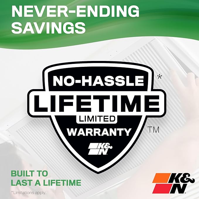 K&N 14X30X1 HVAC Furnace Air Filter, Lasts a Lifetime, Washable, Merv 13, the Last HVAC Filter You Will Ever Buy, Breathe Safely at Home or in the Office, HVC-13-11430