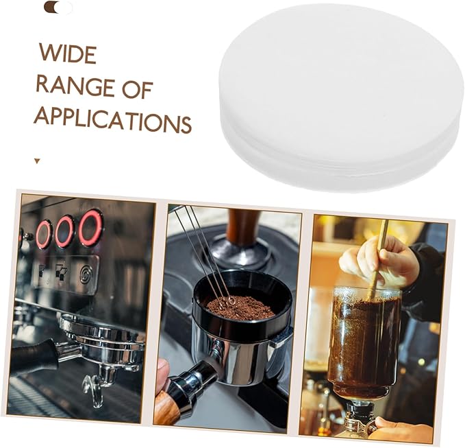 KICHOUSE Efficient Espresso Extraction Paper Coffee Filters Reusable White 100pcs for Coffee Maker Espresso Filter Paper
