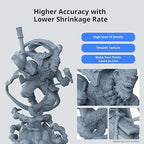 ANYCUBIC ABS-Like Resin 3.0, 3D Printer Resin with Enhanced Strength and Toughness, High Precision and Minimal Shrinkage, Wide Compatibility for All LCD Resin 3D Printers (Grey, 4kg)