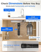 Waterdrop 15UA-UF 0.01 μm Ultra Filtration Under Sink Water Filter System, 2 Years, Reduces Lead, Chlorine, Bad Taste & Odor, Direct Connect to Kitchen Faucet, USA Tech